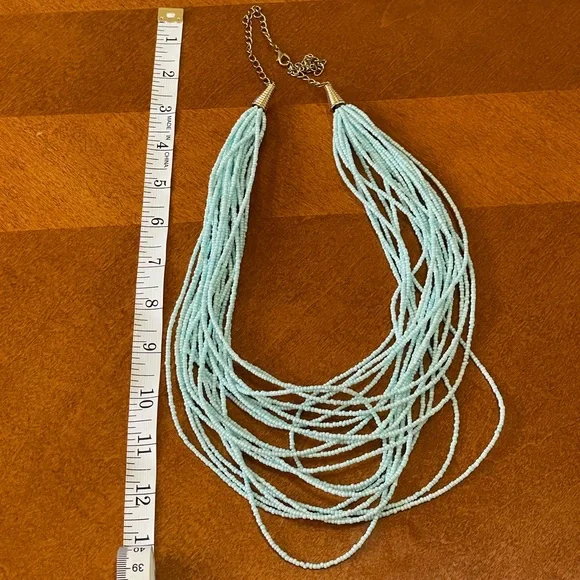 Blue Seed Bead Necklace - Picture 5 of 5